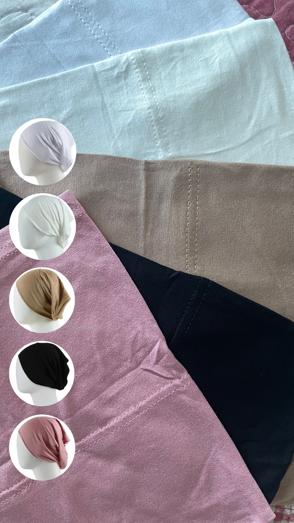 Long-front Undercap for Hijabs │ Snow Scarves