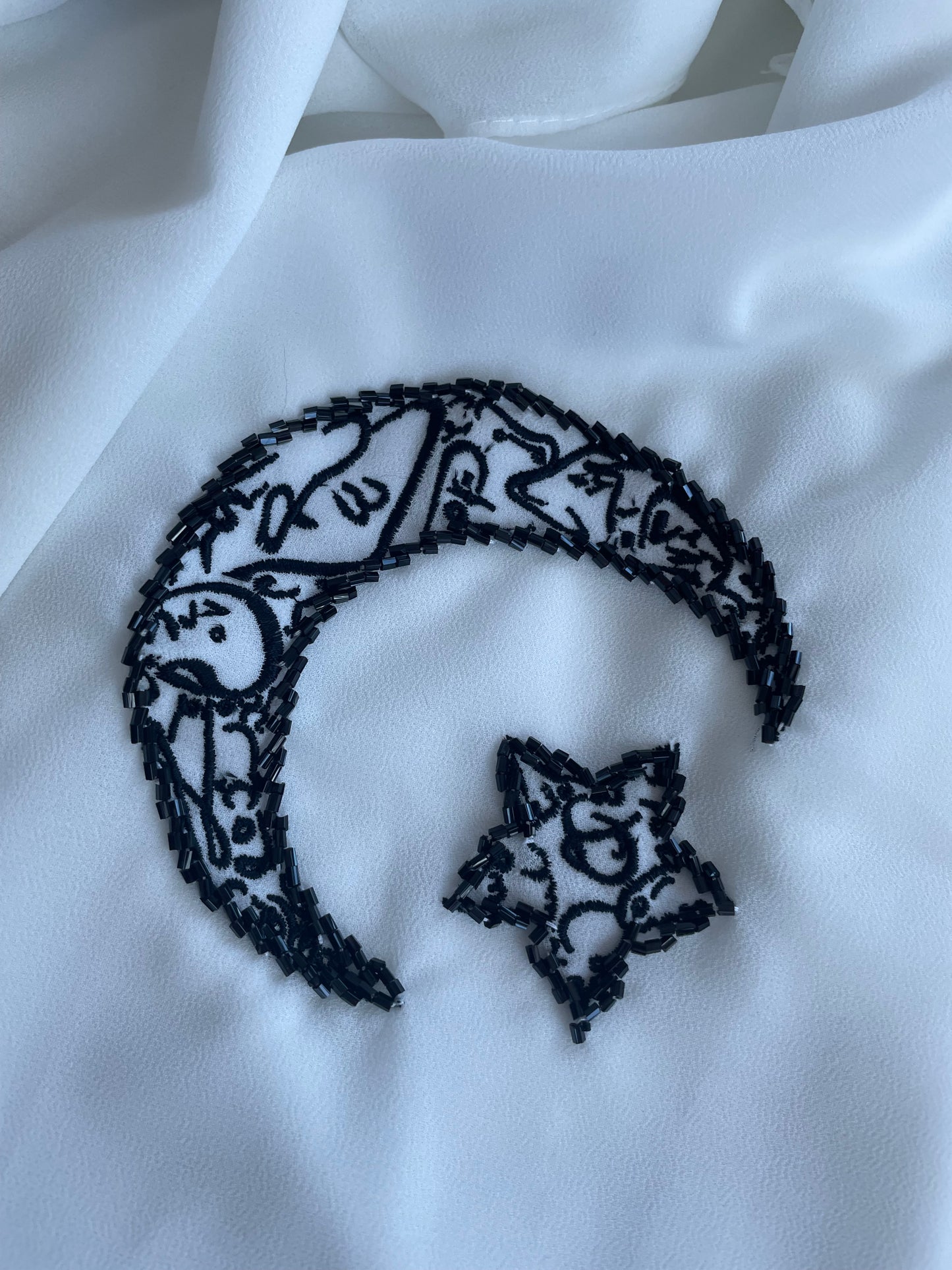 Starry Night - Ramadan Embroidery, Plain Hijab │ Snow Scarves