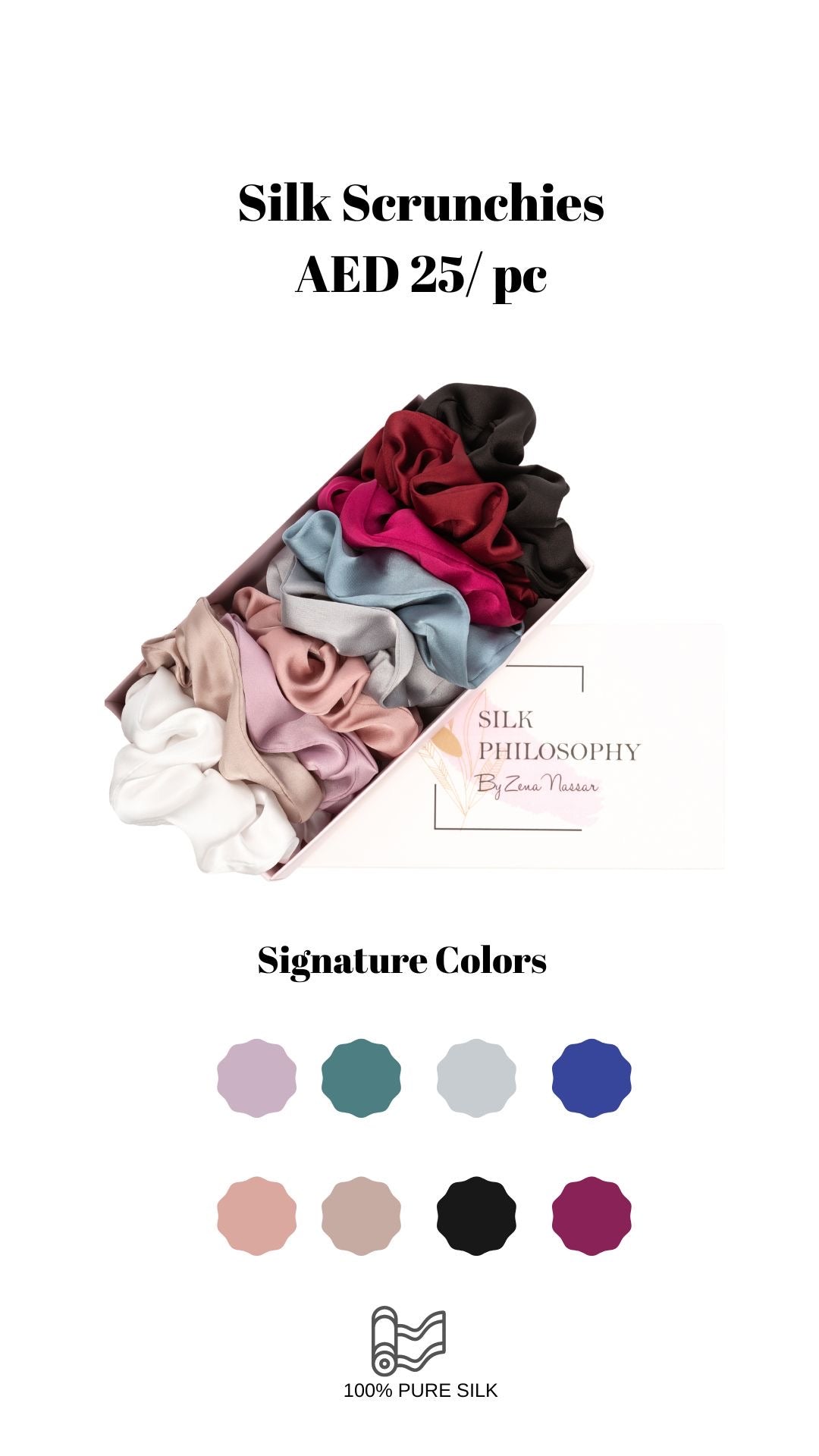 Pure Silk, Hair Scrunchies │ Silk Philosophy