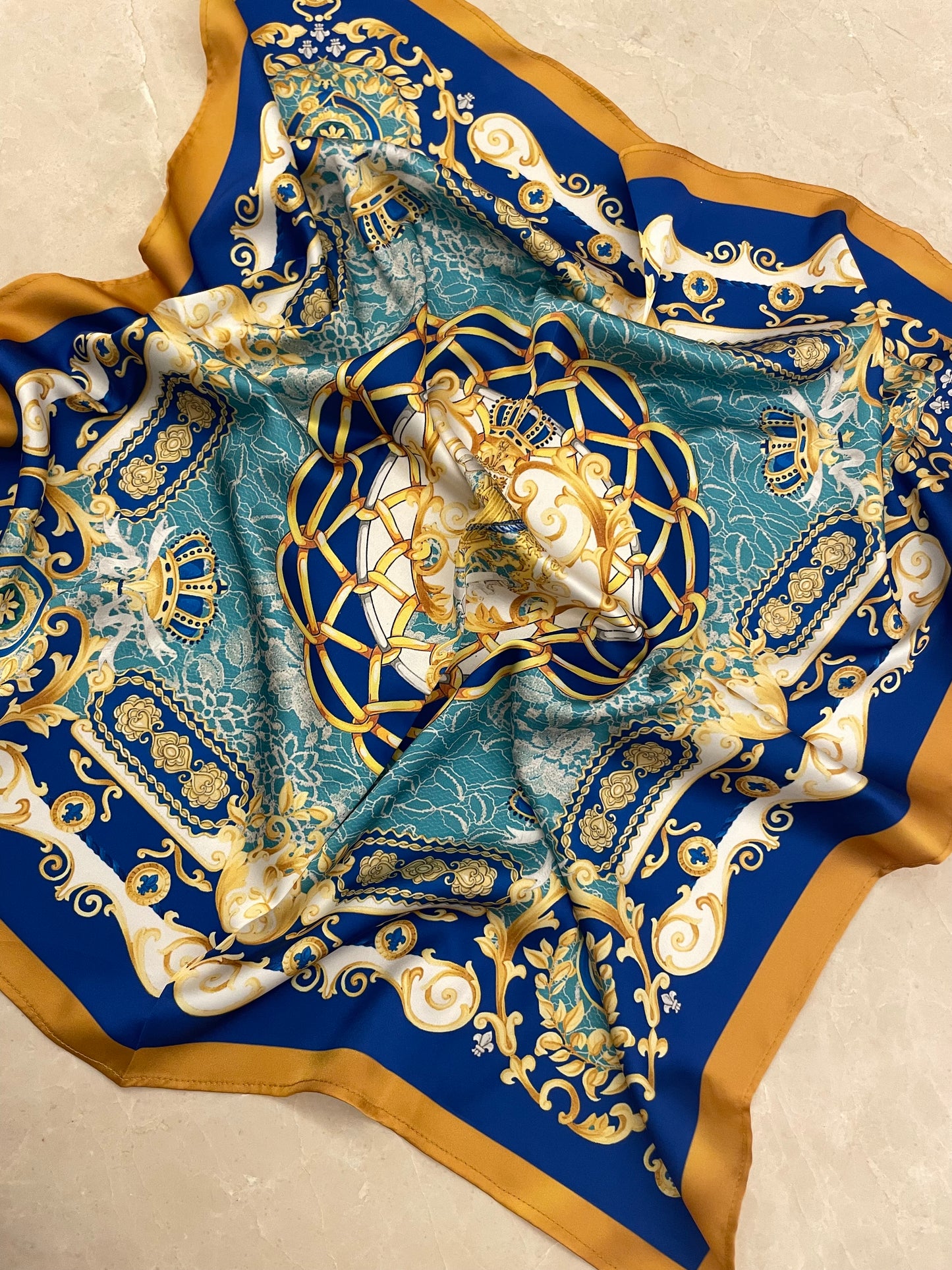 Pure Silk, Printed Scarf Size 60x60 cm │ Silk Philosophy