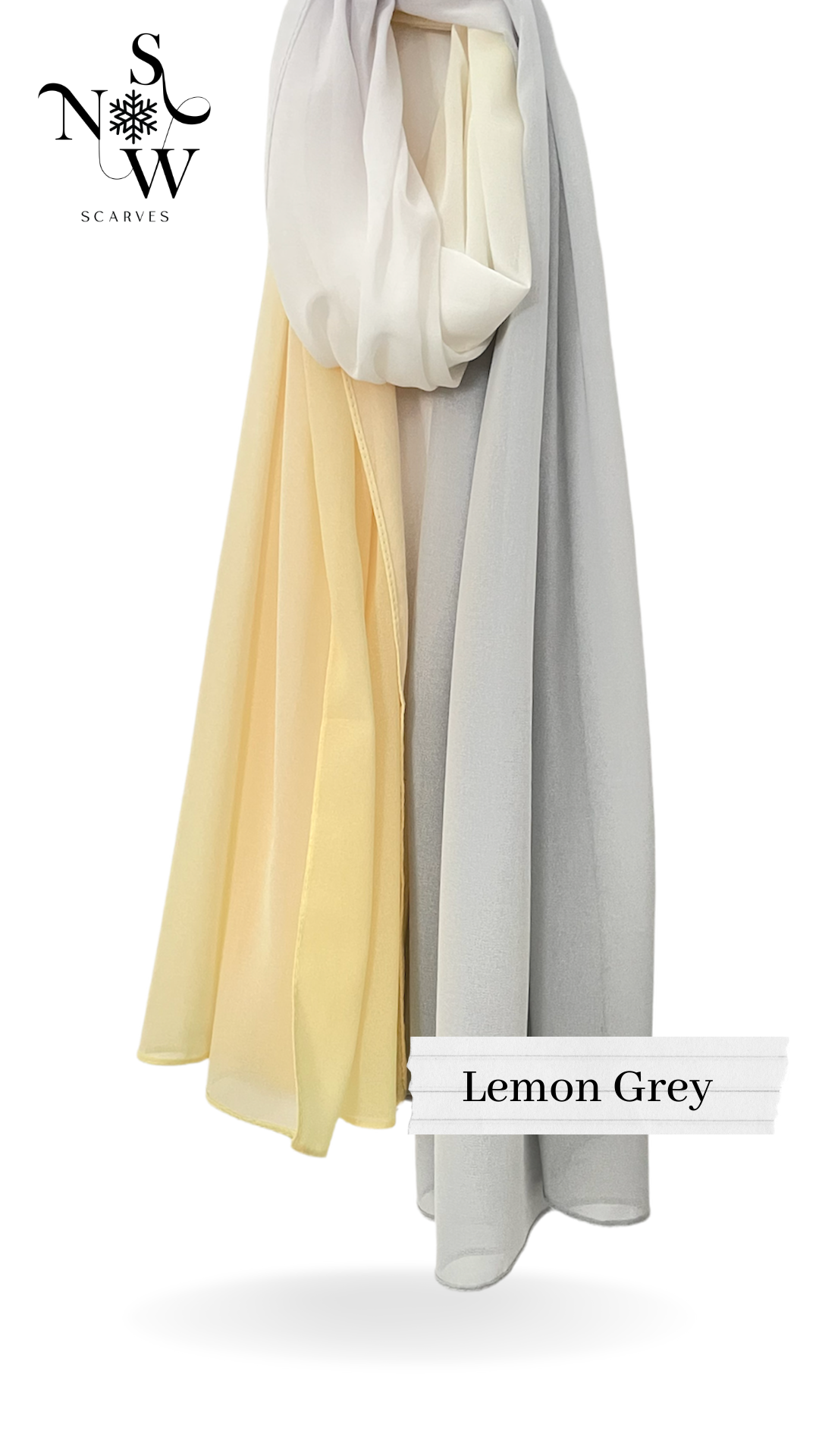 Lemon Grey Ombre Hijab │ Snow Scarves