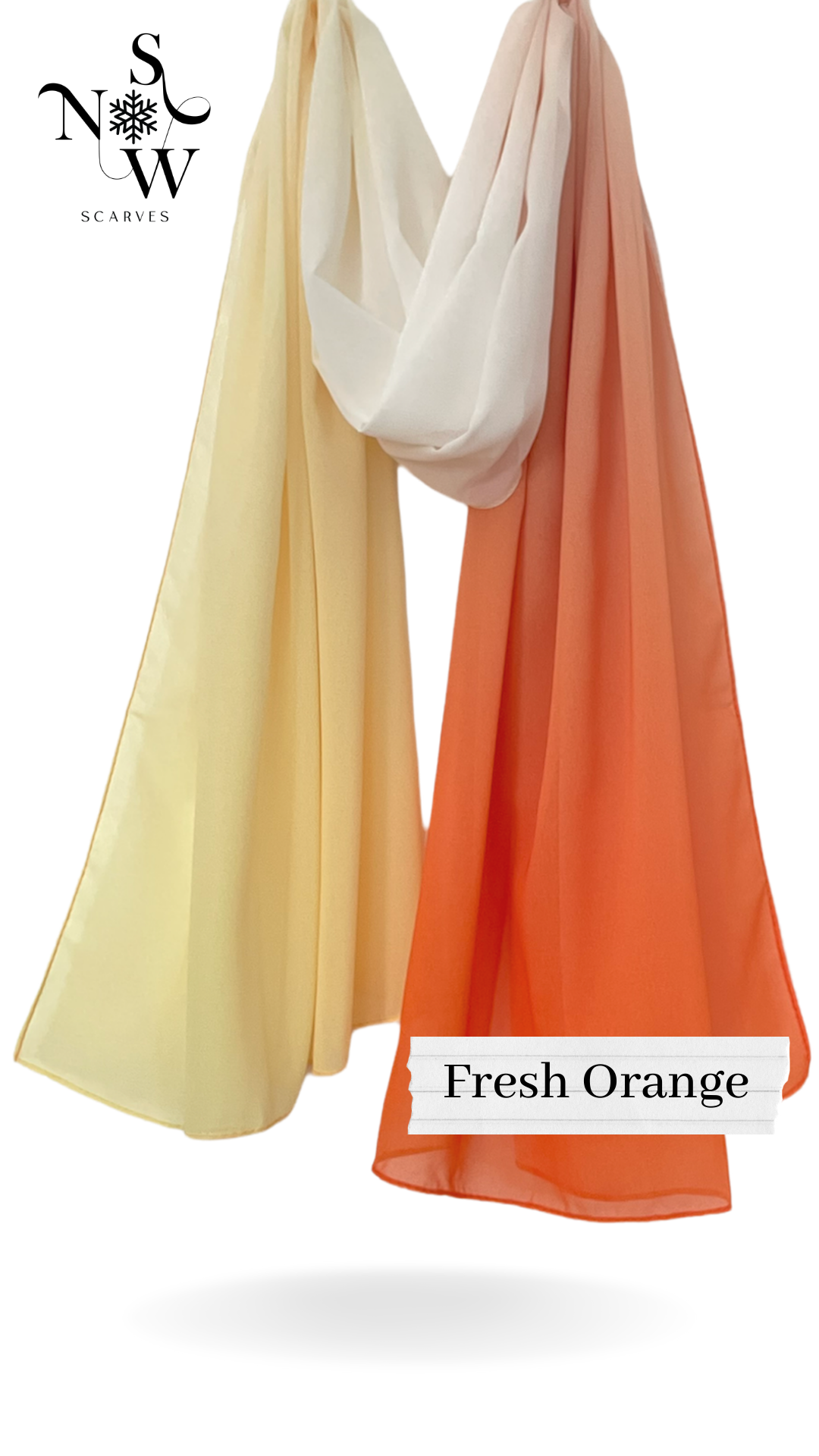 Fresh Orange Ombre Hijab │ Snow Scarves