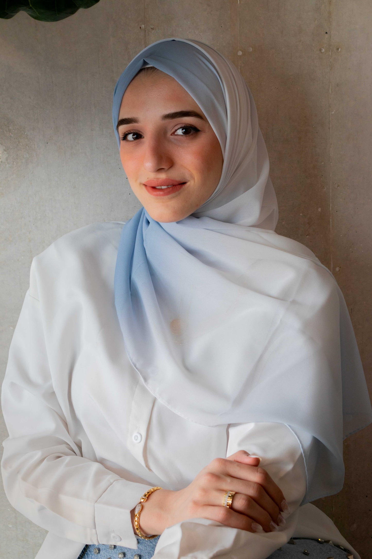 Shades of Blue Ombre Hijab │ Snow Scarves