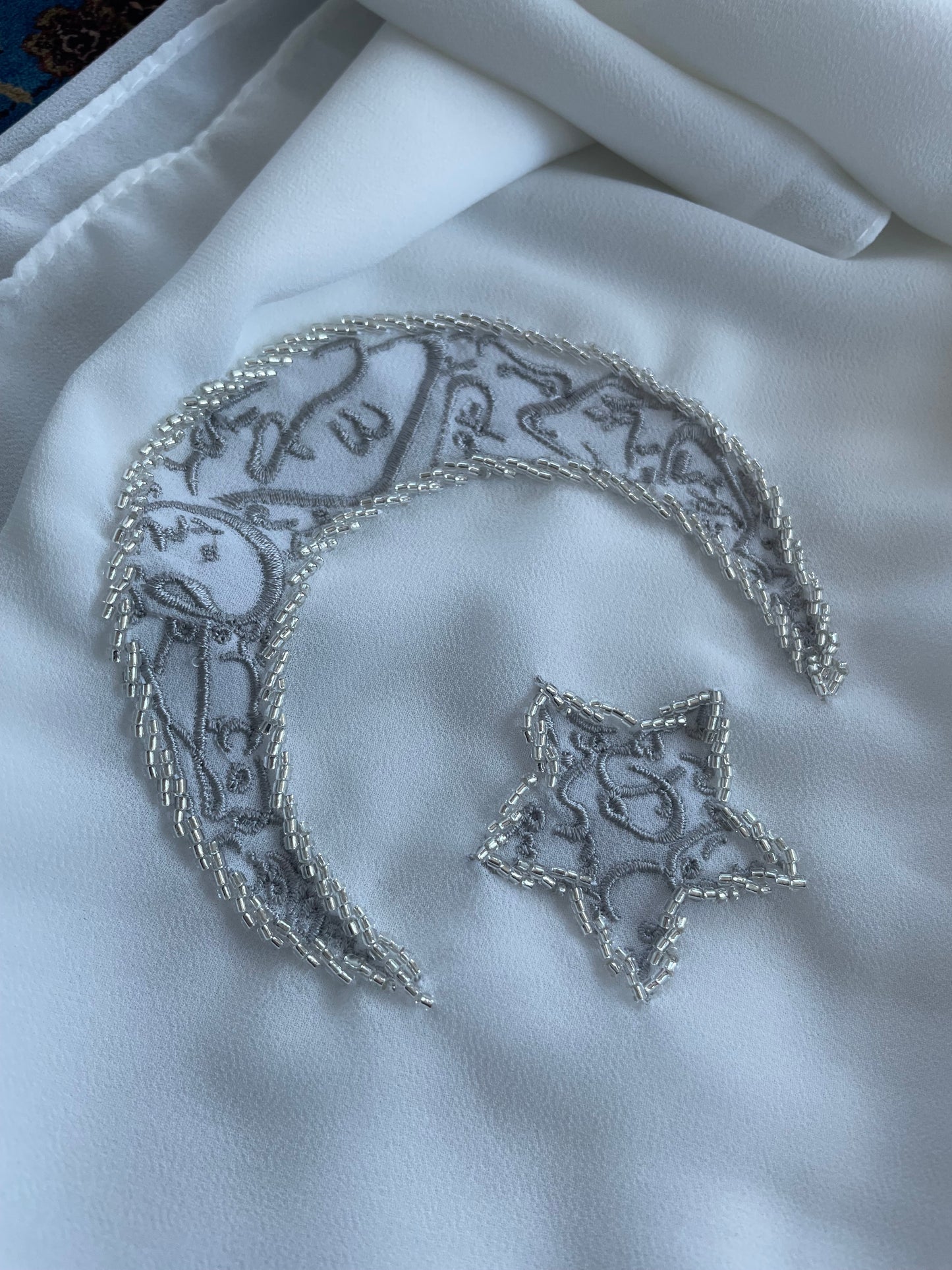 Starry Night - Ramadan Embroidery, Plain Hijab │ Snow Scarves