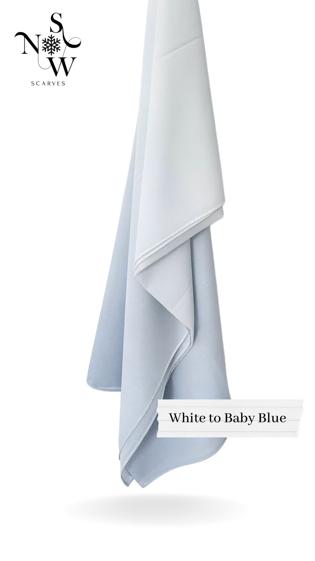 Basic White Ombre Hijab │ Snow Scarves