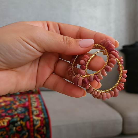Stone, Hoop Earrings | Analia Heritage Jewels