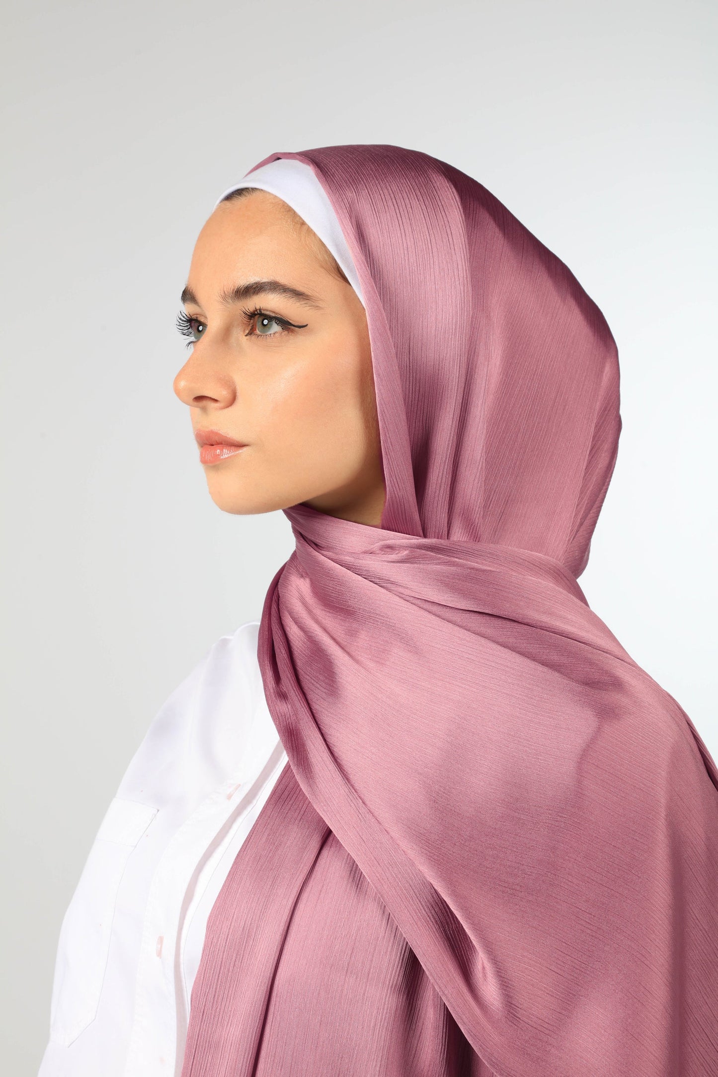 Luxurious Crinkle Satin Hijab│ Snow Scarves