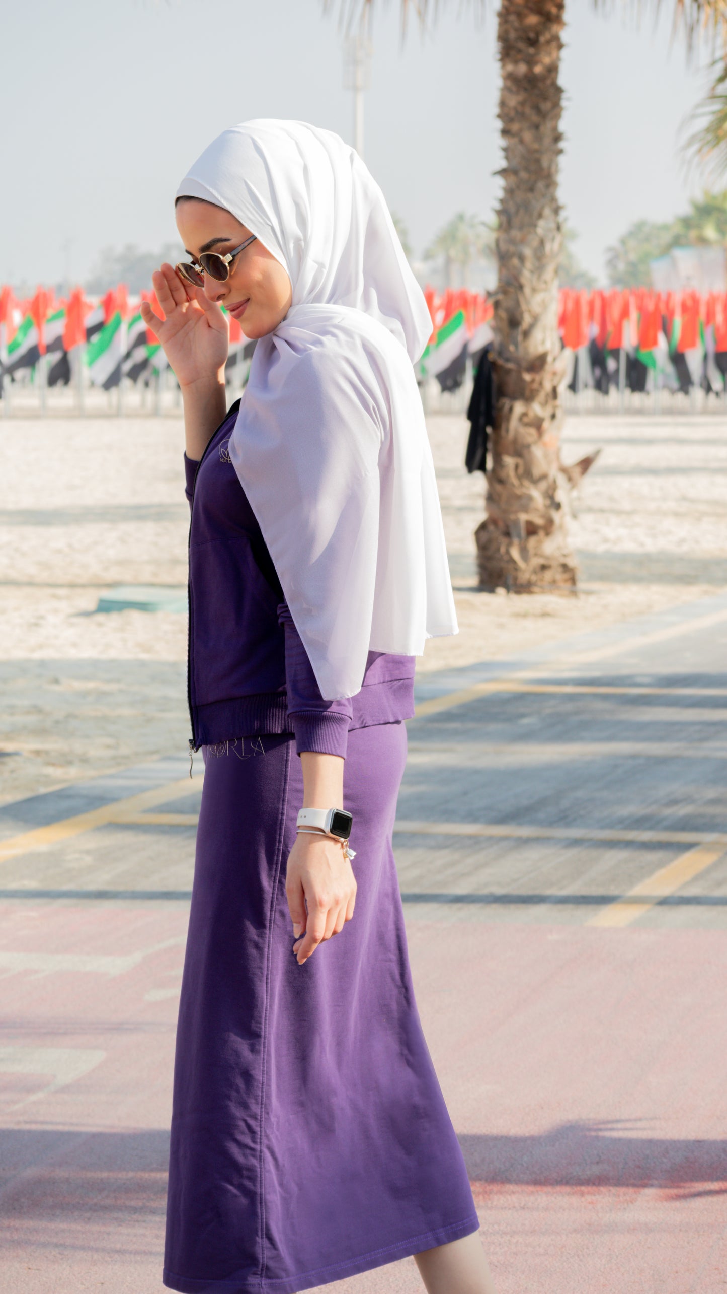 White to Lilac Ombre Hijab │ Snow Scarves