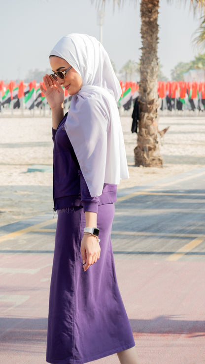 White to Lilac Ombre Hijab │ Snow Scarves