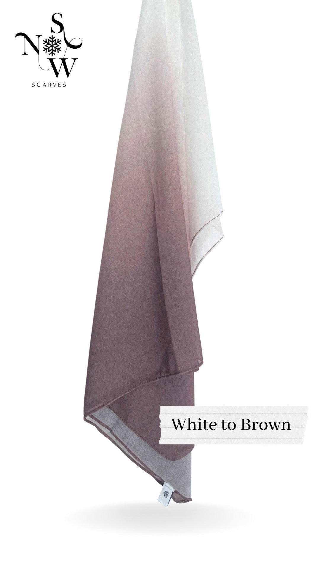 Basic White Ombre Hijab │ Snow Scarves