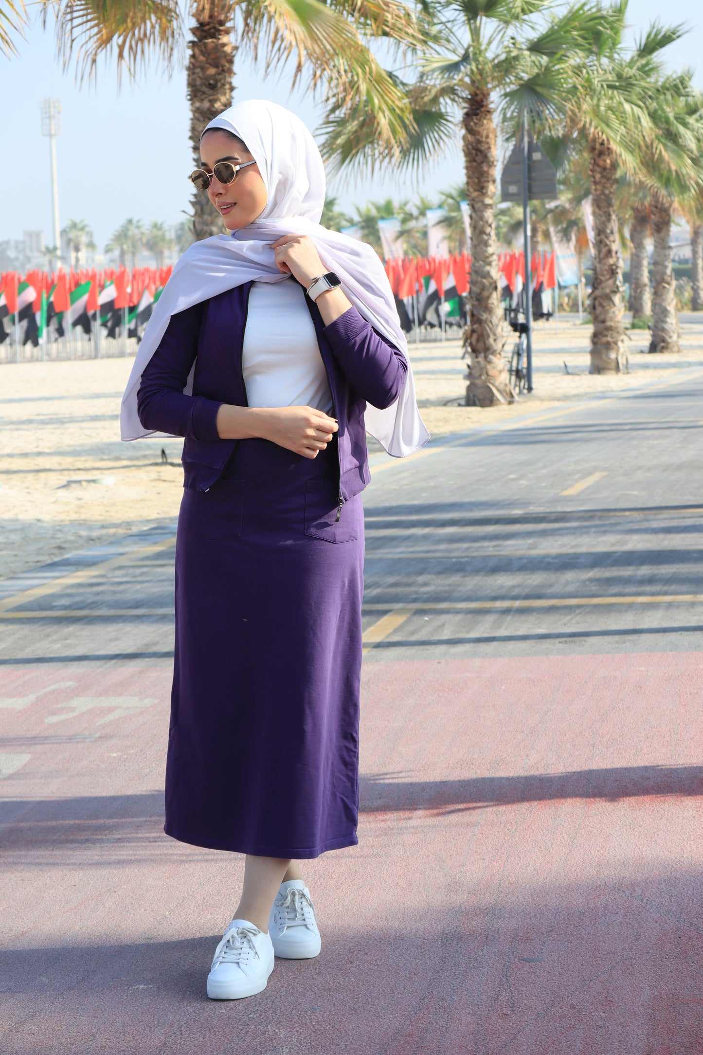 White to Lilac Ombre Hijab │ Snow Scarves