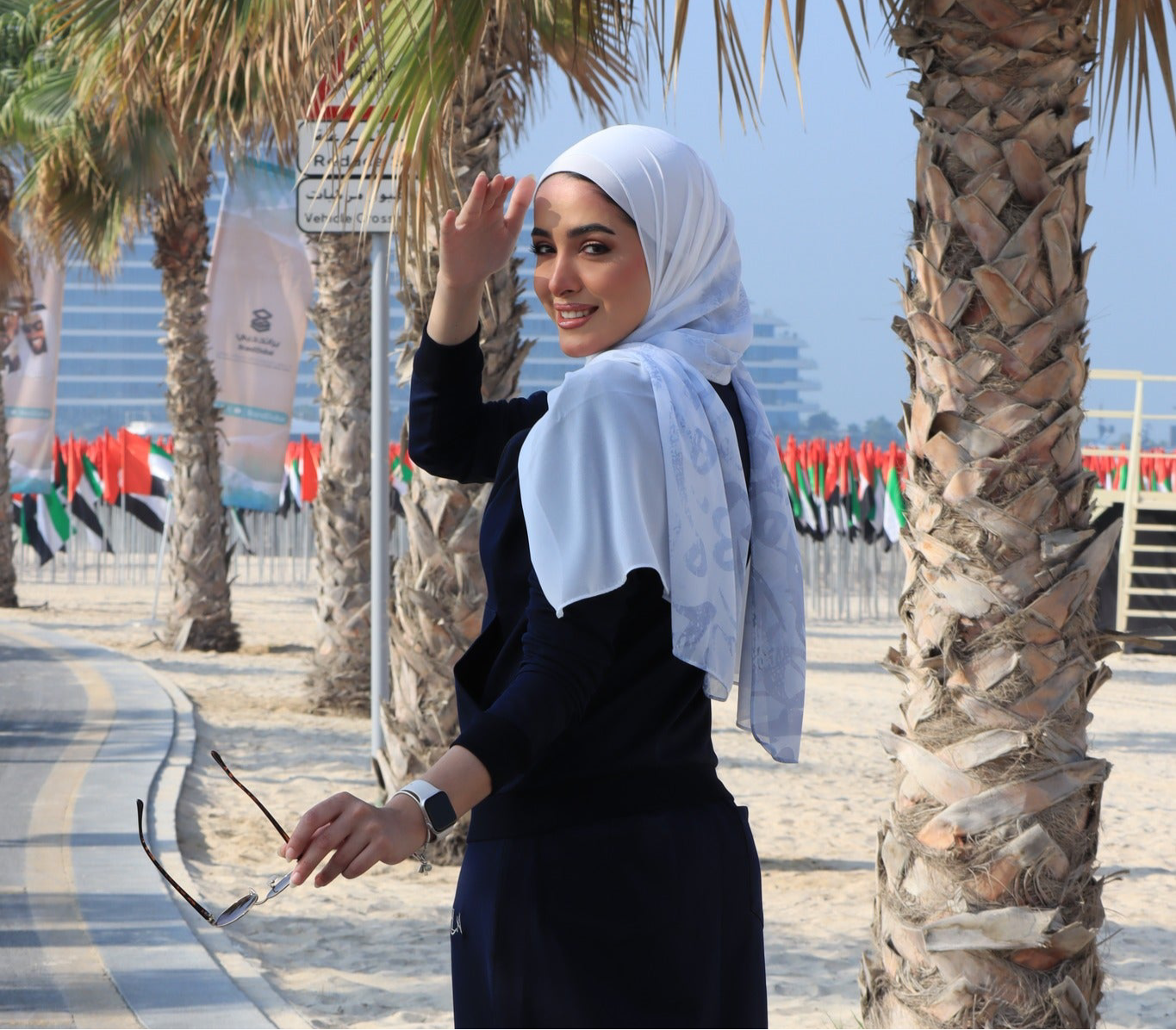 Arabic Calligraphy Ombre Hijab - Blue│ Snow Scarves