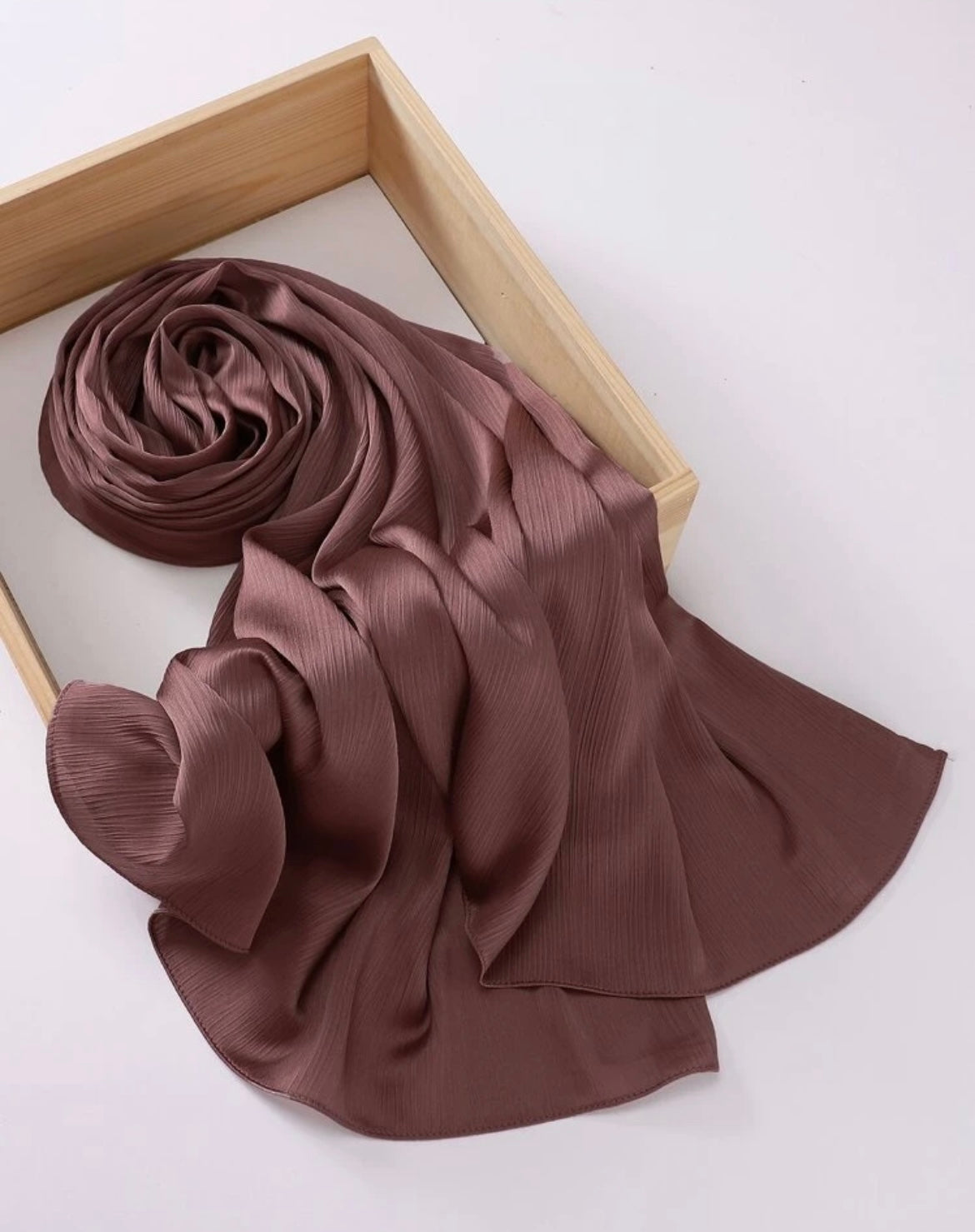 Luxurious Crinkle Satin Hijab│ Snow Scarves