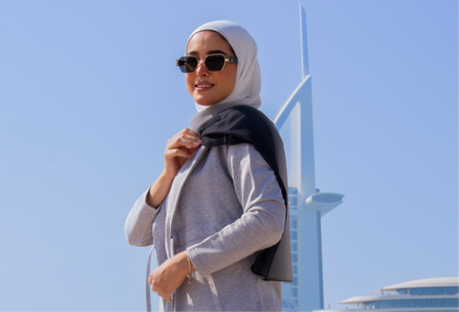 White to Black Ombre Hijab │ Snow Scarves