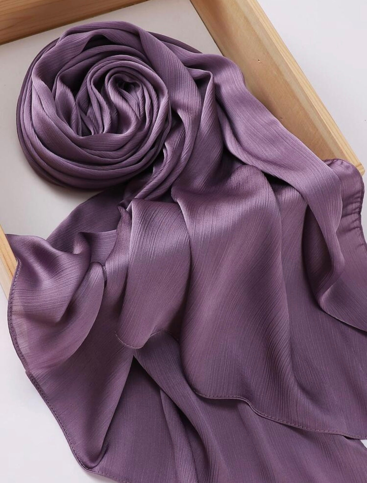 Luxurious Crinkle Satin Hijab│ Snow Scarves