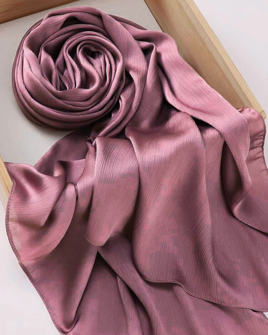 Luxurious Crinkle Satin Hijab│ Snow Scarves