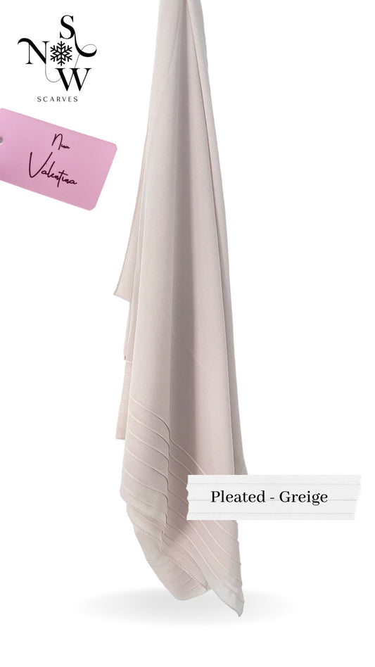 Nina Valentina - Greige Pleated, Plain Hijab │ Snow Scarves