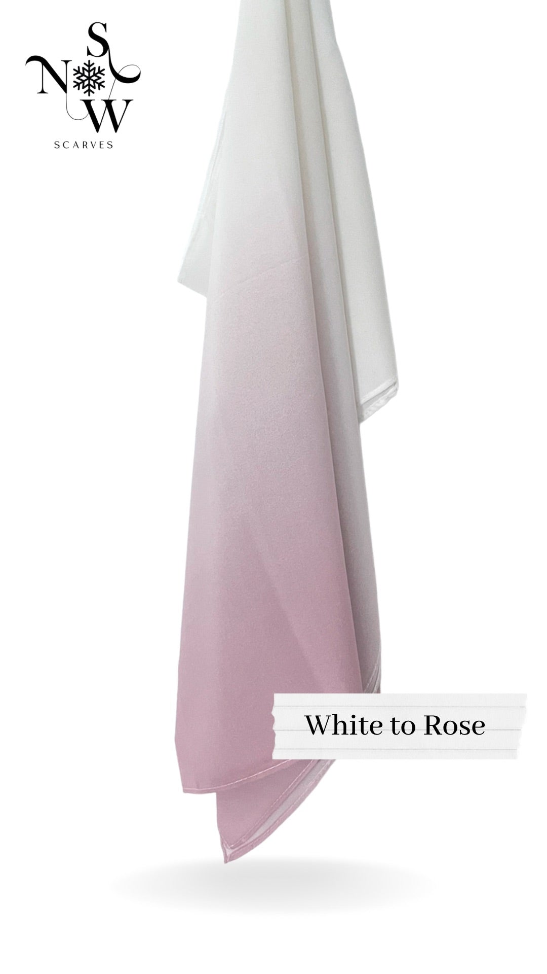 Basic White Ombre Hijab │ Snow Scarves