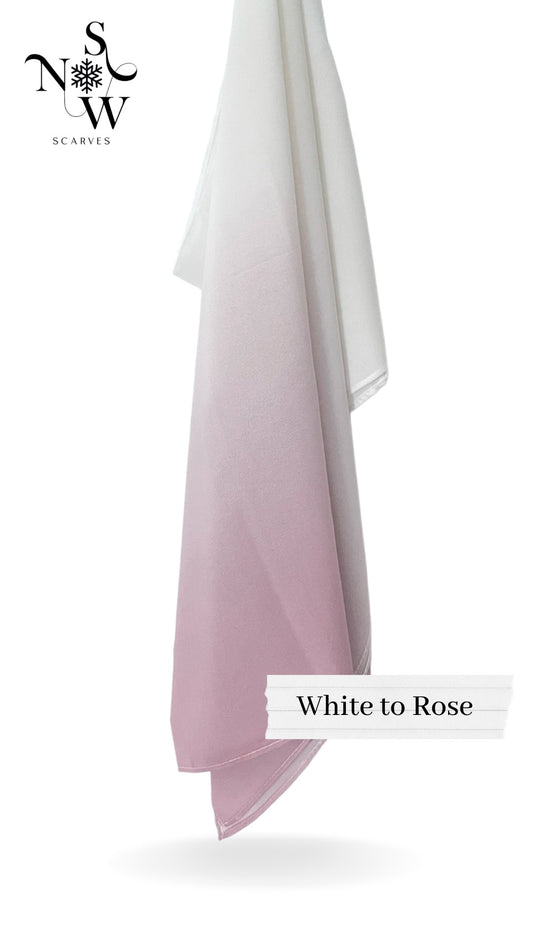 Basic White Ombre Hijab │ Snow Scarves